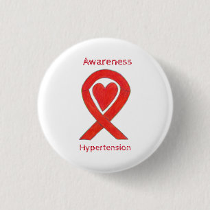 Badge Rond 2,50 Cm Sensibilisation à l'hypertension (HTN) Épingle 