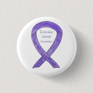 Badge Rond 2,50 Cm Sensibilisation à l'orchidée cancéreuse testiculai