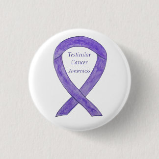 Badge Rond 2,50 Cm Sensibilisation à l'orchidée cancéreuse testiculai