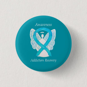 Badge Rond 2,50 Cm Sensibilisation au rétablissement Ruban Angel Pin