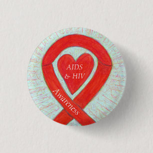 Badge Rond 2,50 Cm Sensibilisation au sida et au VIH Pin Customisé a