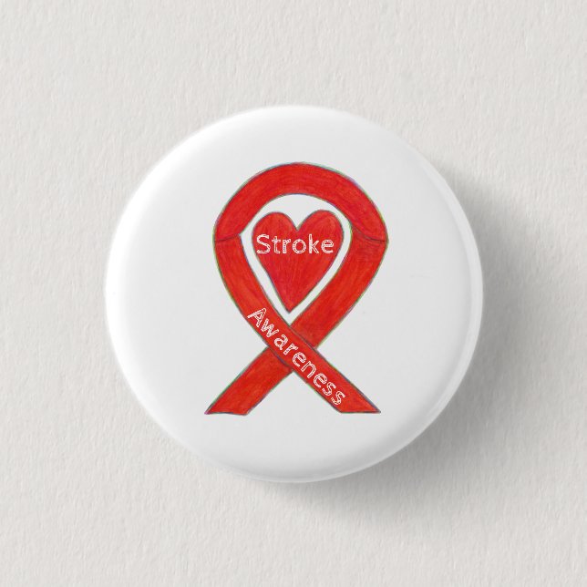 Badge Rond 2,50 Cm Sensibilisation aux accidents vasculaires cérébrau (Devant)