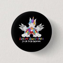 Badge Rond 2,50 Cm Sensibilisation sur l'autisme Unicorne C'est OK d'