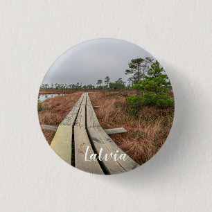Badge Rond 2,50 Cm Sentier de randonnée dans le marécage