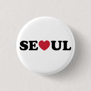 Badge Rond 2,50 Cm Séoul Love Heart
