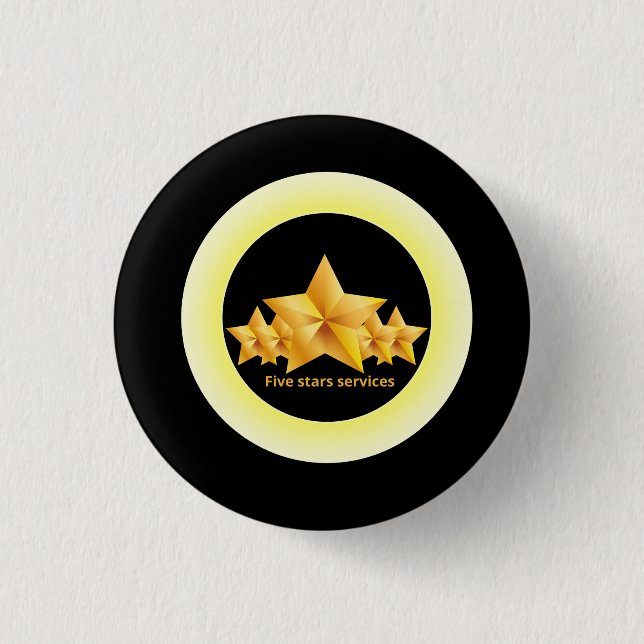 Badge Rond 2,50 Cm service cinq étoiles classique (Devant)