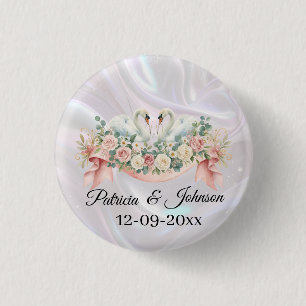 Badge Rond 2,50 Cm Serviettes de mariage aux cygnes
