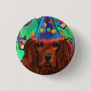 Badge Rond 2,50 Cm Setter Rouge Irlandais   