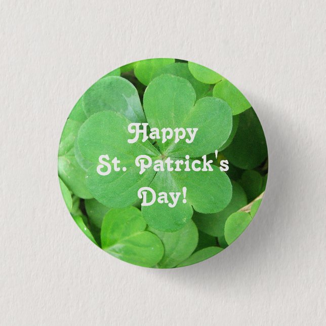 Badge Rond 2,50 Cm Shamrock de la Saint-Patrick (Devant)