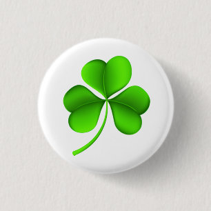 Badge Rond 2,50 Cm Shamrock sur pbcn blanc