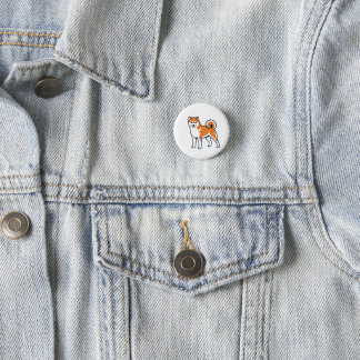 Badge Rond 2,50 Cm Shiba Inu ー Standing