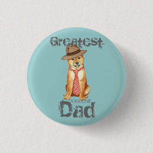 Badge Rond 2,50 Cm Shiba Inu Papa