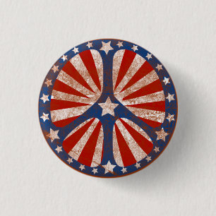 Badge Rond 2,50 Cm Signe de paix américain fané