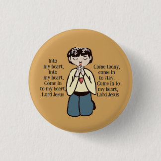 Badge Rond 2,50 Cm Signet Jésus dans mon cœur