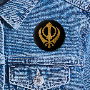 Badge Rond 2,50 Cm Sikh Khanda "Sans peur et libre"