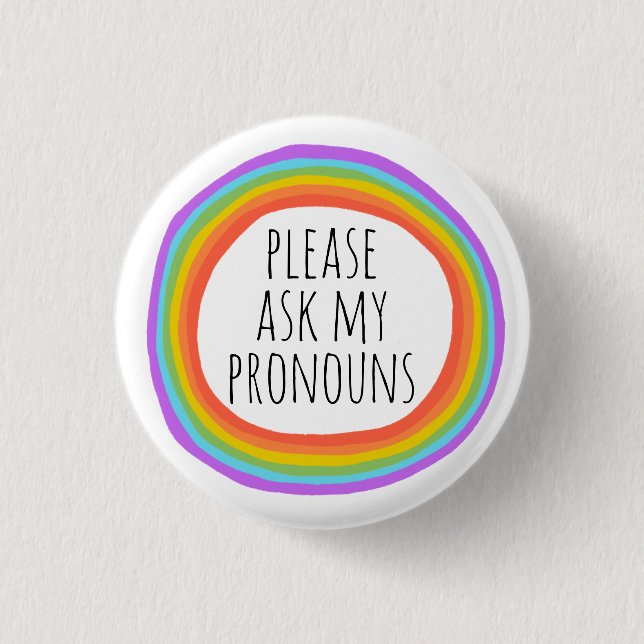 Badge Rond 2,50 Cm S'Il Vous Plaît Demander À Mes Pronounours Cercle  (Devant)