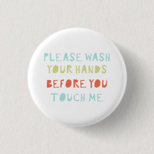 Badge Rond 2,50 Cm S'il vous plaît se laver les mains Distances socia