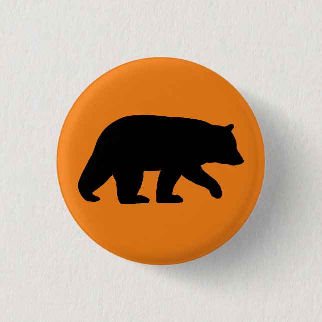 Badge Rond 2,50 Cm Silhouette de l'ours noir | Faune | Animal sauvage (Devant)