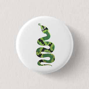 Badge Rond 2,50 Cm Silhouette d'impression en noir et vert serpent