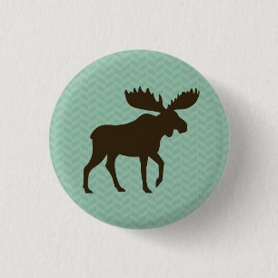 Badge Rond 2,50 Cm Silhouette d'orignaux