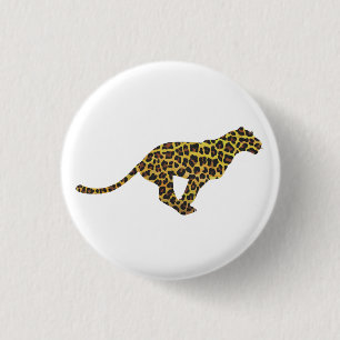 Badge Rond 2,50 Cm Siloette léopard Brown et jaune