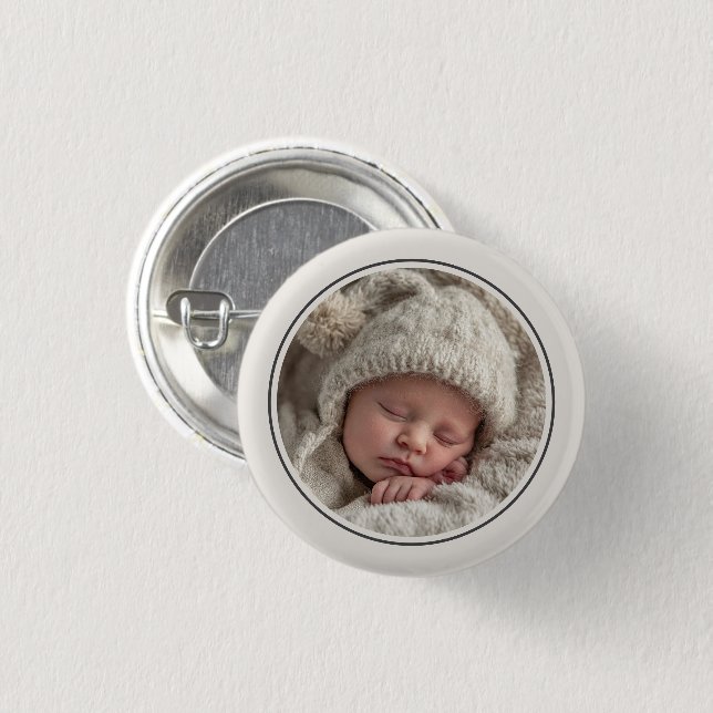 Badge Rond 2,50 Cm Simple Photo Template Personalized Frame (Devant & derrière)