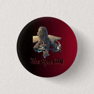 Badge Rond 2,50 Cm Singapore Merlion La Ville Lionne Épingle à Accent