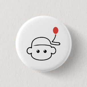 Badge Rond 2,50 Cm Singe effronté dans une casquette, dessin en une l
