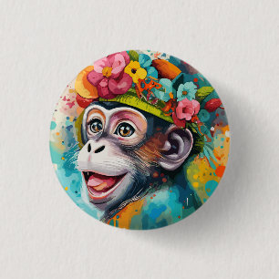 Badge Rond 2,50 Cm Singe souriant