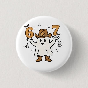 Badge Rond 2,50 Cm Six sept Éffrayant Halloween Sport 67 Mème Mason