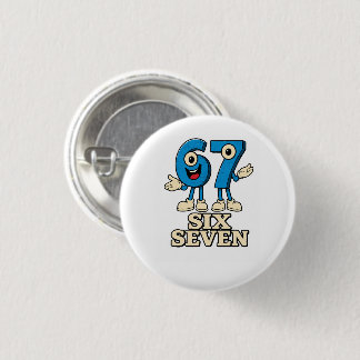 Badge Rond 2,50 Cm Six Seven Mème Génération Z