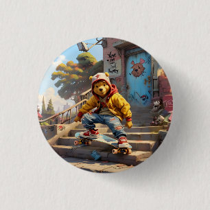 Badge Rond 2,50 Cm Skater Winnie l'Ooh 1