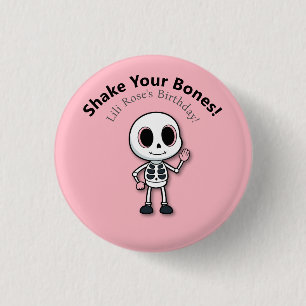 Badge Rond 2,50 Cm Skeleton Fun Fête d'anniversaire Halloween