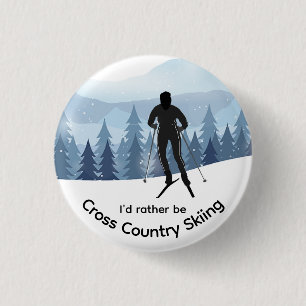 Badge Rond 2,50 Cm Ski de fond