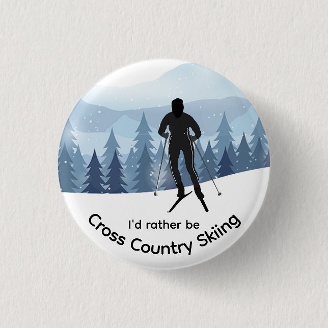 Badge Rond 2,50 Cm Ski de fond (Devant)