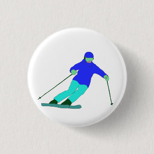 Badge Rond 2,50 Cm Ski de neige
