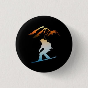 Badge Rond 2,50 Cm Ski dernière ronde, Sunset