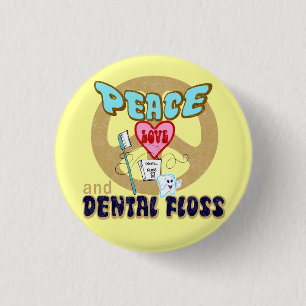 BADGE ROND 2,50 CM SOIE DENTAIRE D'AMOUR DE PAIX