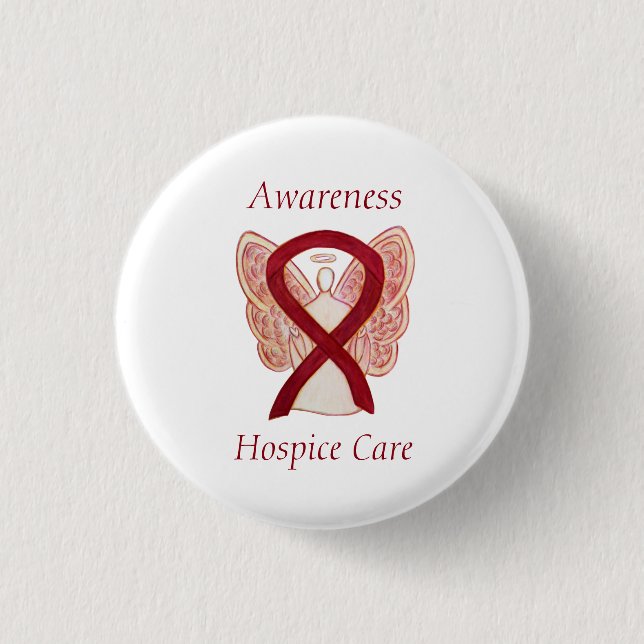 Badge Rond 2,50 Cm Soins d'accueil Ange Sensibilisation Pins à ruban (Devant)