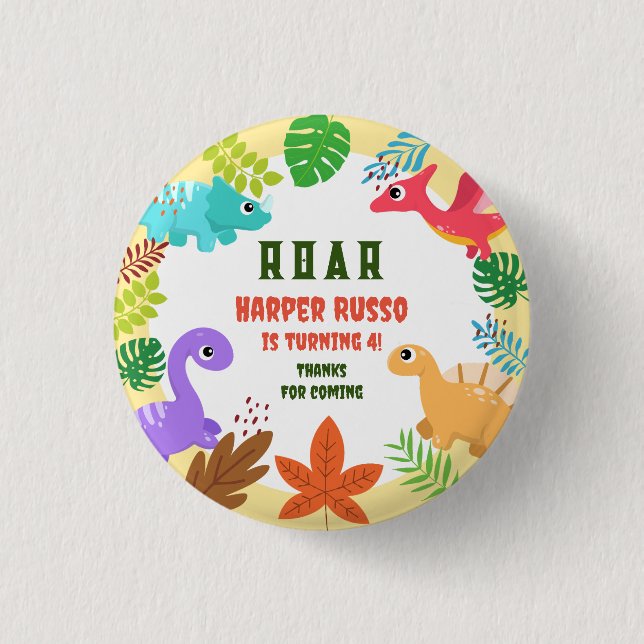 Badge Rond 2,50 Cm Soirée d'anniversaire d'anniversaire de la mignonn (Devant)