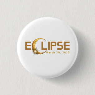 Badge Rond 2,50 Cm Solar Eclipse American Event 3/29/2025