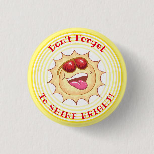Badge Rond 2,50 Cm Soleil souriant