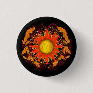 Badge Rond 2,50 Cm Soleil tourbé