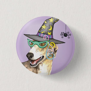 Badge Rond 2,50 Cm Sorcière de lévrier