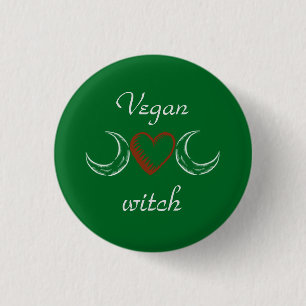 Badge Rond 2,50 Cm Sorcière végétalienne