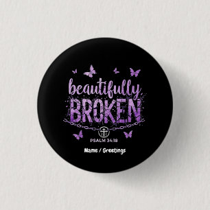 Badge Rond 2,50 Cm SOS Beaucoup Brisé Sensibilisation & Soutien