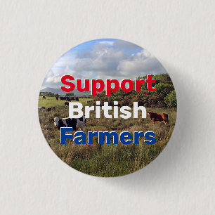 Badge Rond 2,50 Cm Soutien aux agriculteurs britanniques