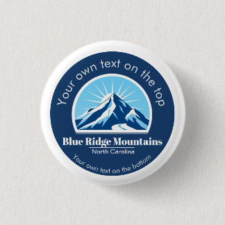 Badge Rond 2,50 Cm Souvenir de la station de ski des montagnes Blue R