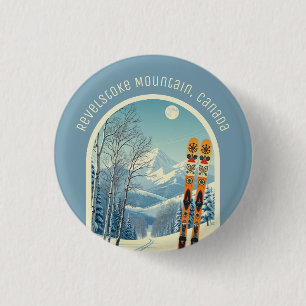 Badge Rond 2,50 Cm Souvenir de ski de Revelstoke Mountain Canada