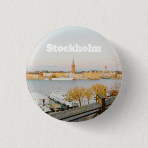 Badge Rond 2,50 Cm Souvenir de Stockholm, Suède